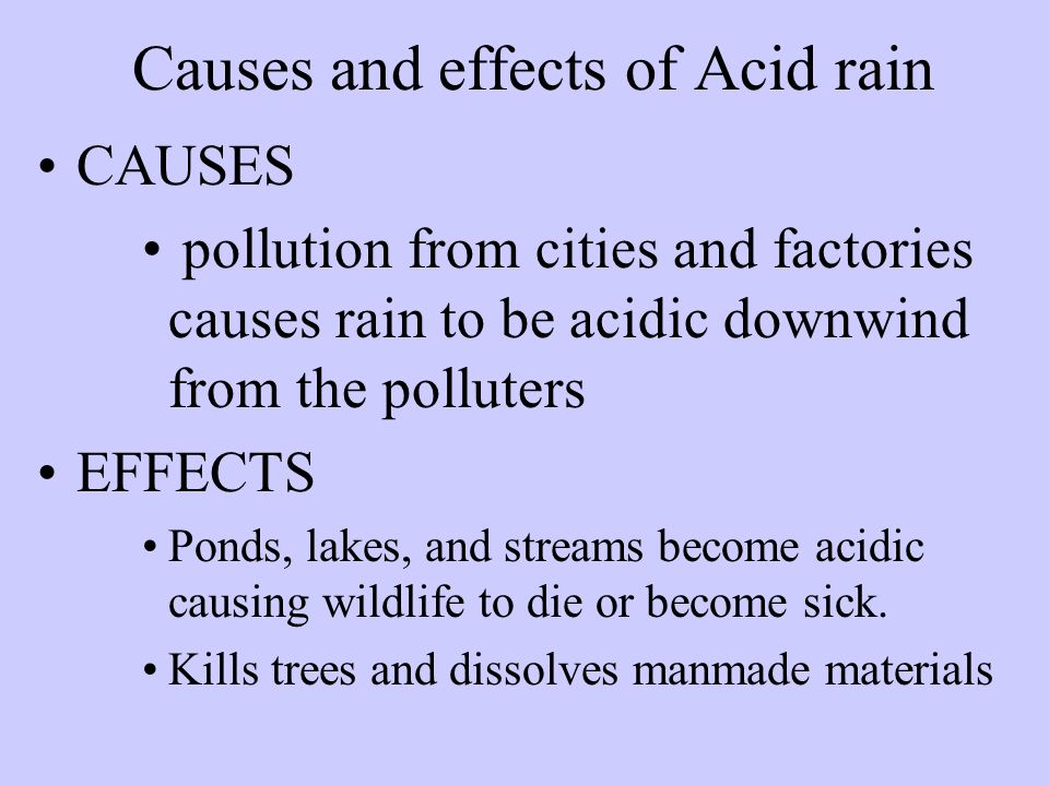 Causes and effects of Acid rain