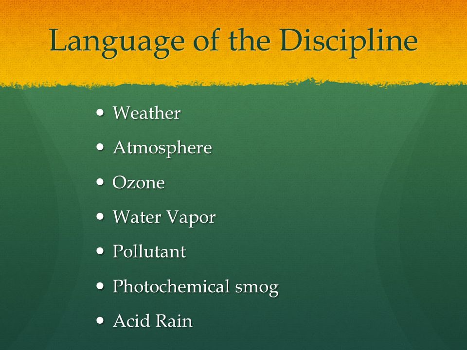 Language of the Discipline
