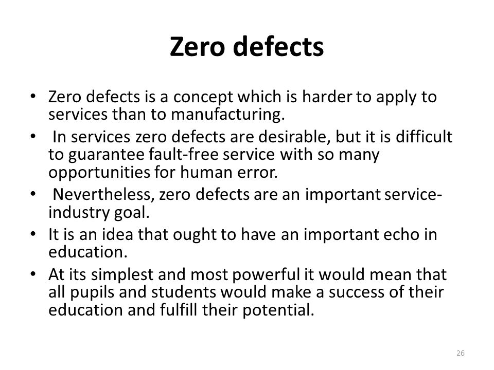 zero defect concept