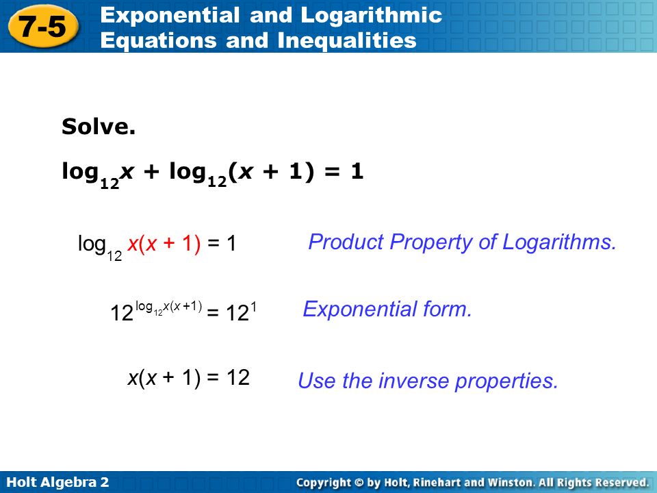 Product Property of Logarithms.