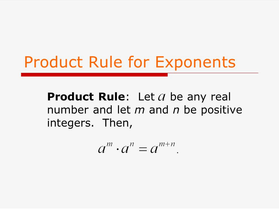 Product Rule for Exponents
