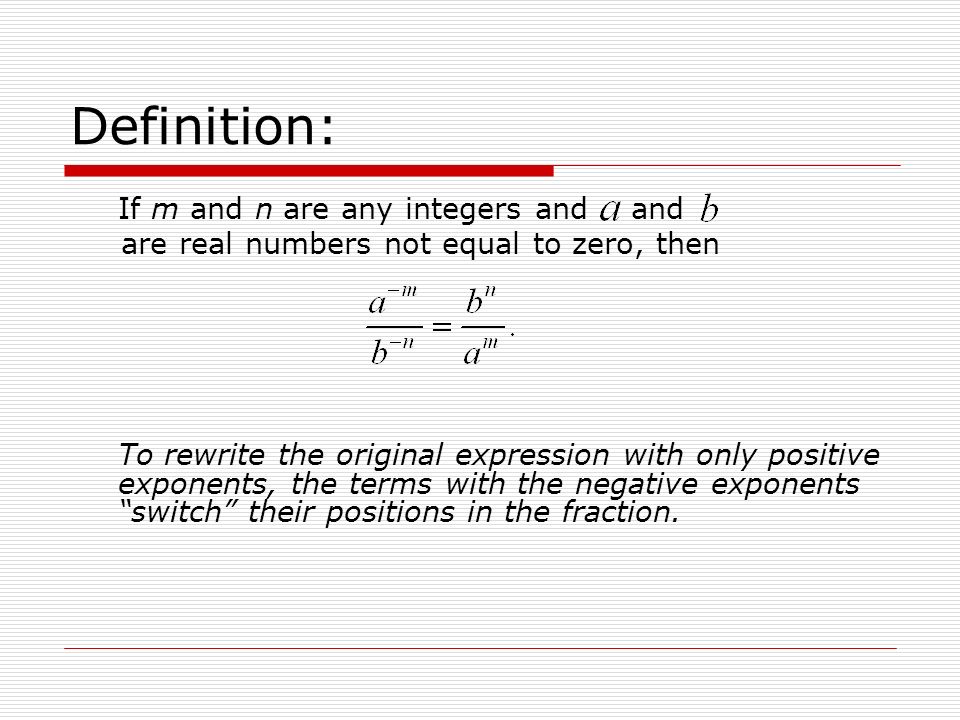 Definition: If m and n are any integers and and