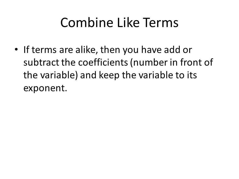 Combine Like Terms