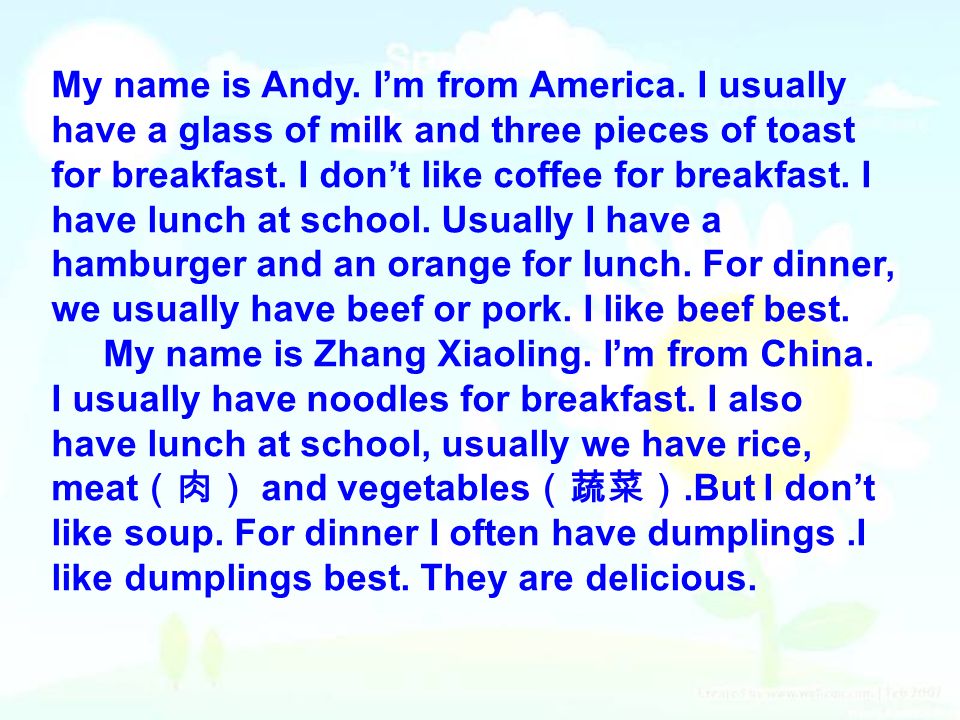 My name is Andy. I’m from America
