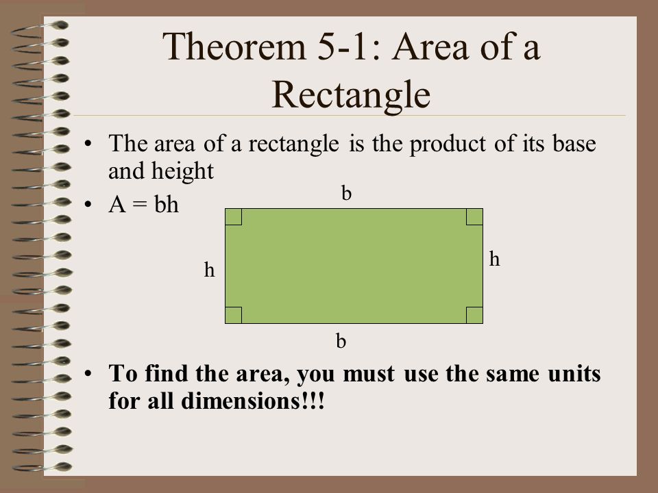 Theorem 5-1: Area of a Rectangle