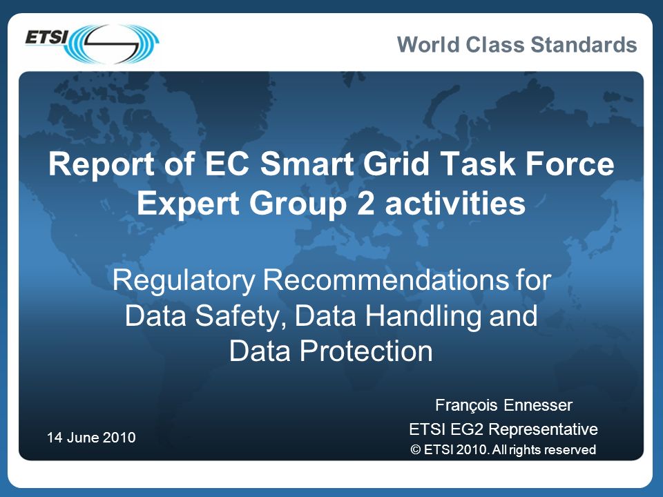 Report of EC Smart Grid Task Force Expert Group 2 activities - ppt ...