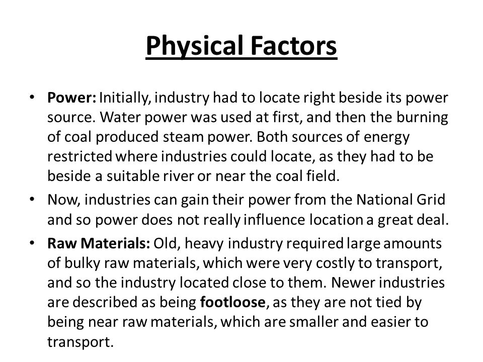 Physical Factors