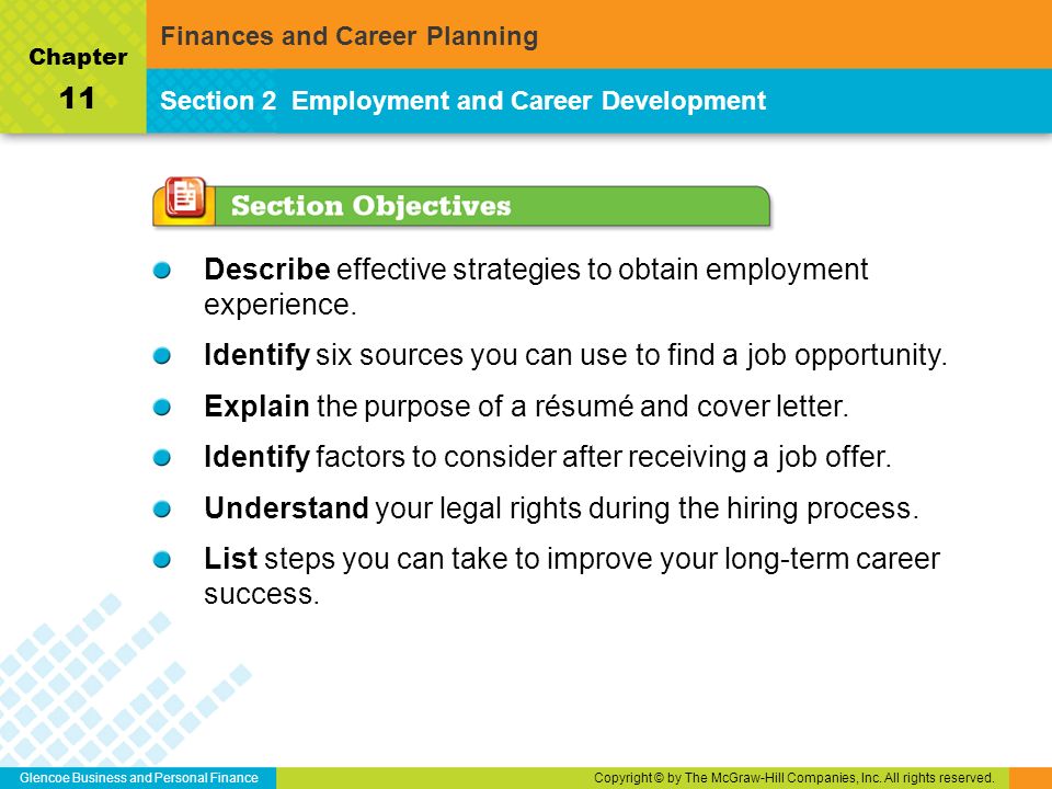 Describe effective strategies to obtain employment experience.