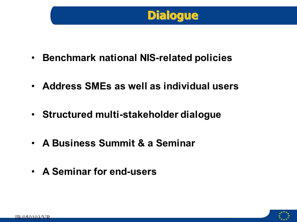 Dialogue Benchmark national NIS-related policies