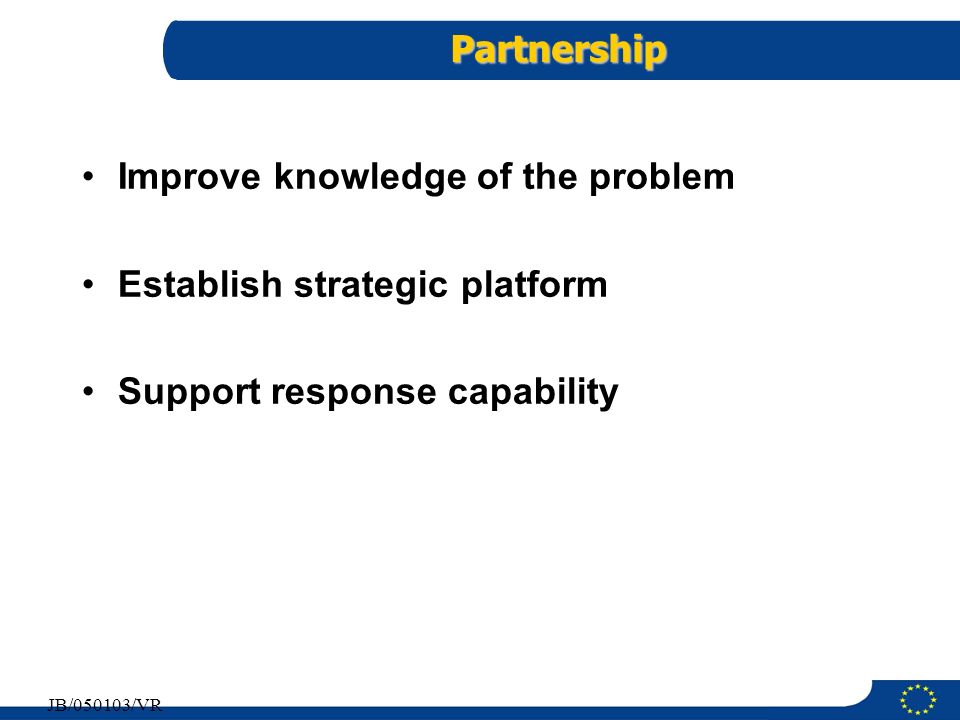 Improve knowledge of the problem Establish strategic platform