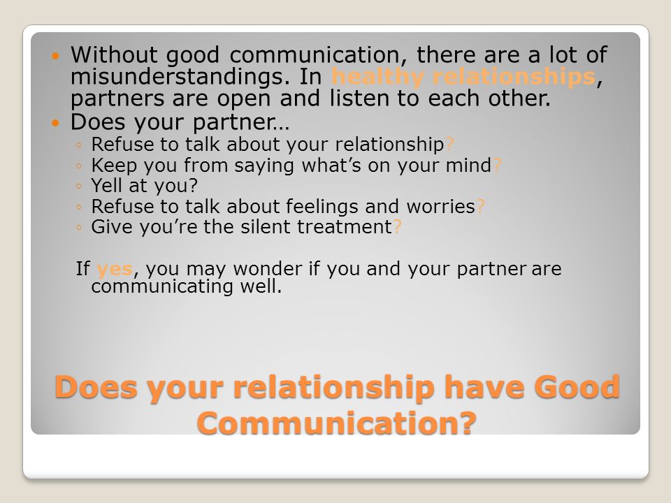 Does your relationship have Good Communication