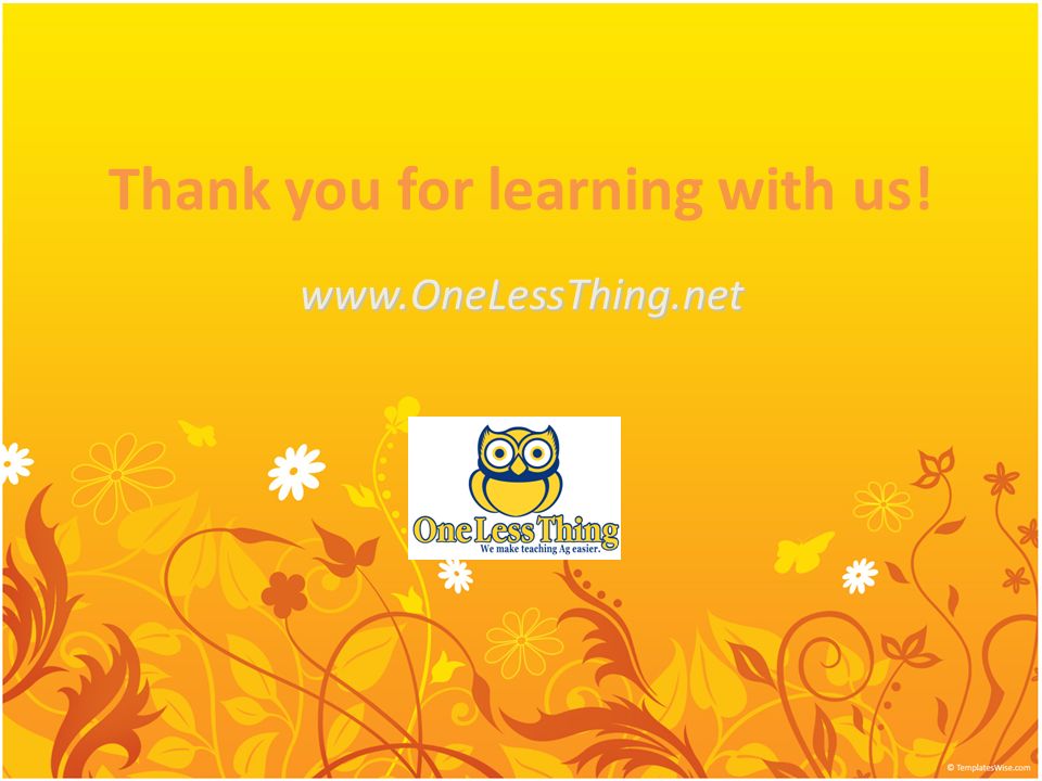 Thank you for learning with us!