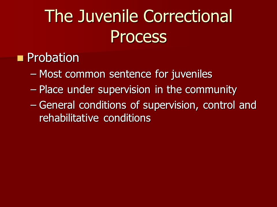 The Juvenile Correctional Process