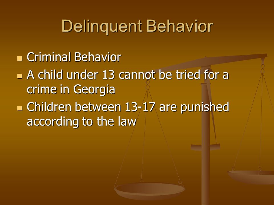 Delinquent Behavior Criminal Behavior