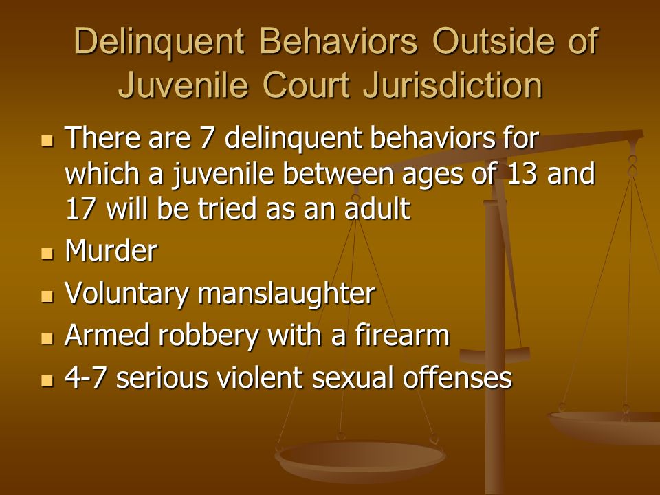Delinquent Behaviors Outside of Juvenile Court Jurisdiction