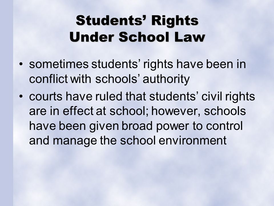 Students’ Rights Under School Law