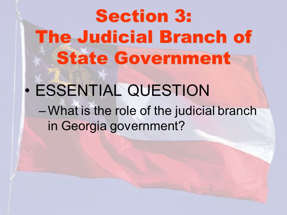 Section 3: The Judicial Branch of State Government