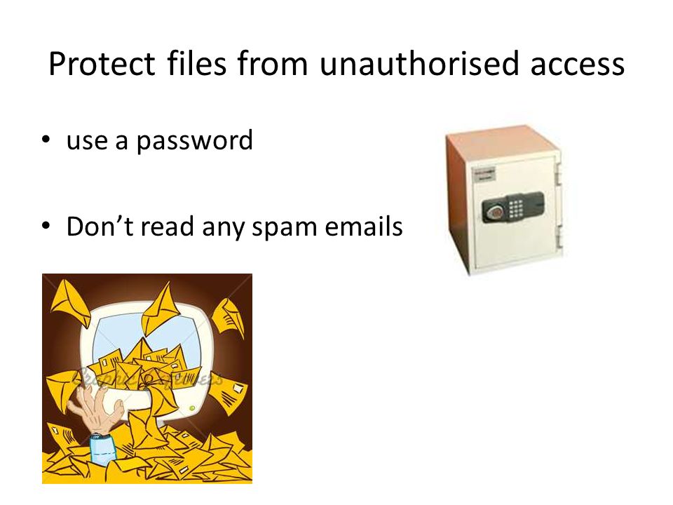Protect files from unauthorised access