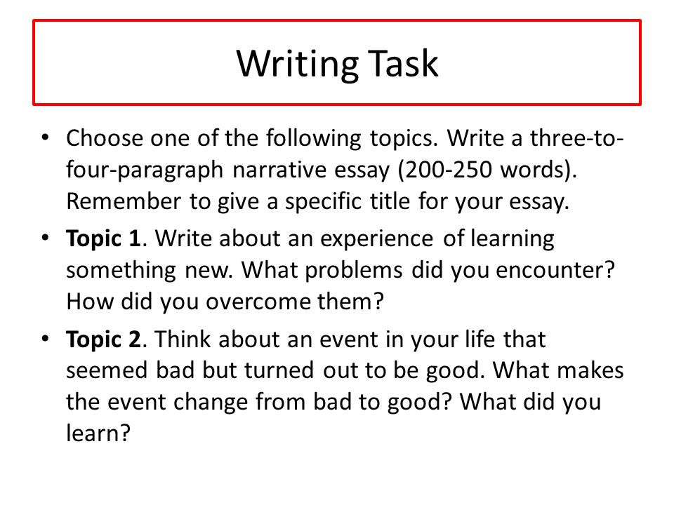 topics to write a narrative essay about