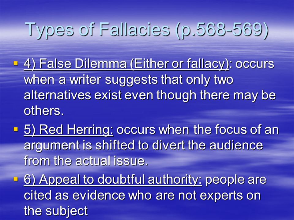 Types of Fallacies (p )