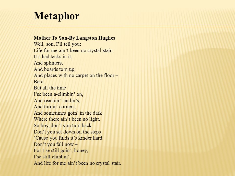 mother to son metaphor