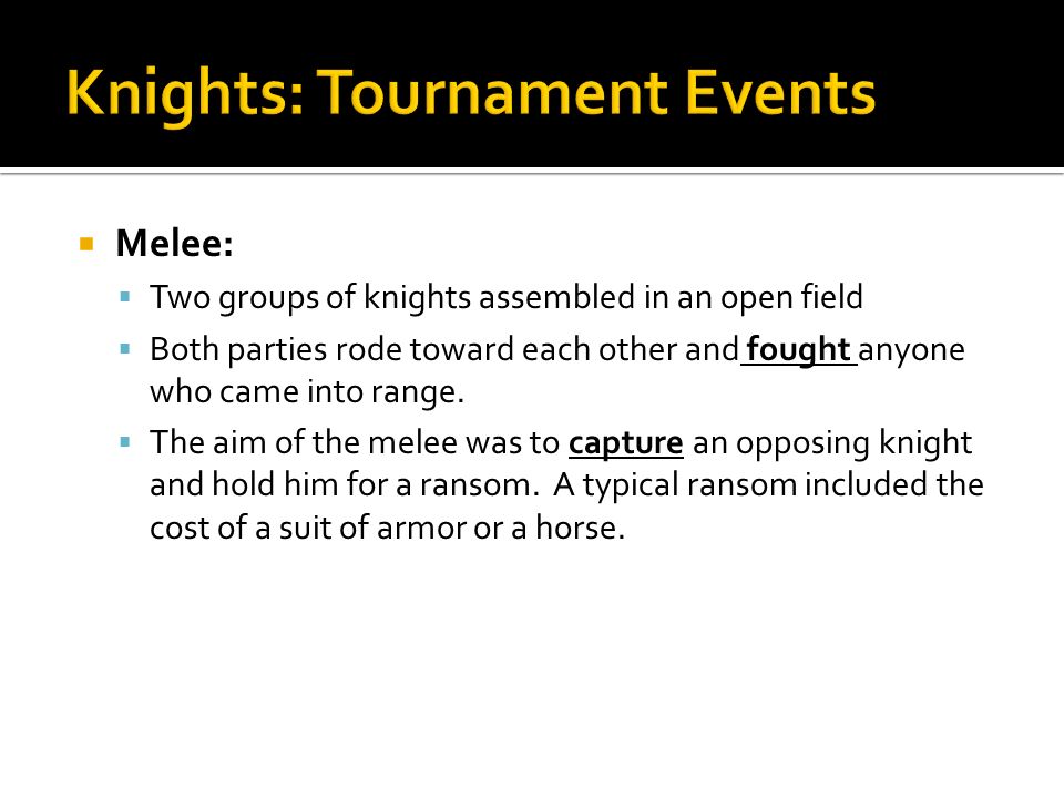 Knights: Tournament Events