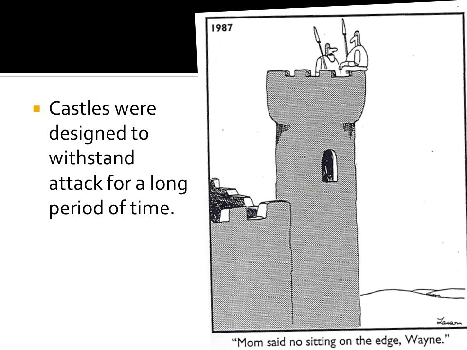 Castles were designed to withstand attack for a long period of time.