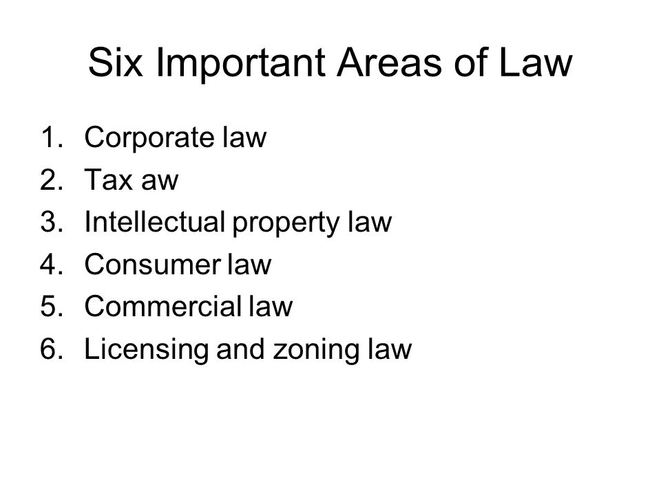 Six Important Areas of Law