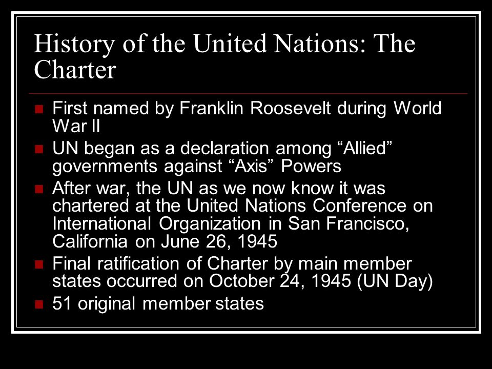 History of the United Nations: The Charter