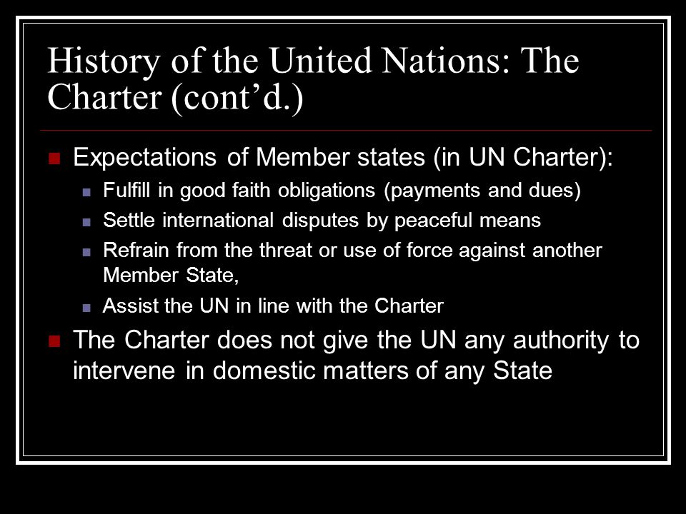 History of the United Nations: The Charter (cont’d.)