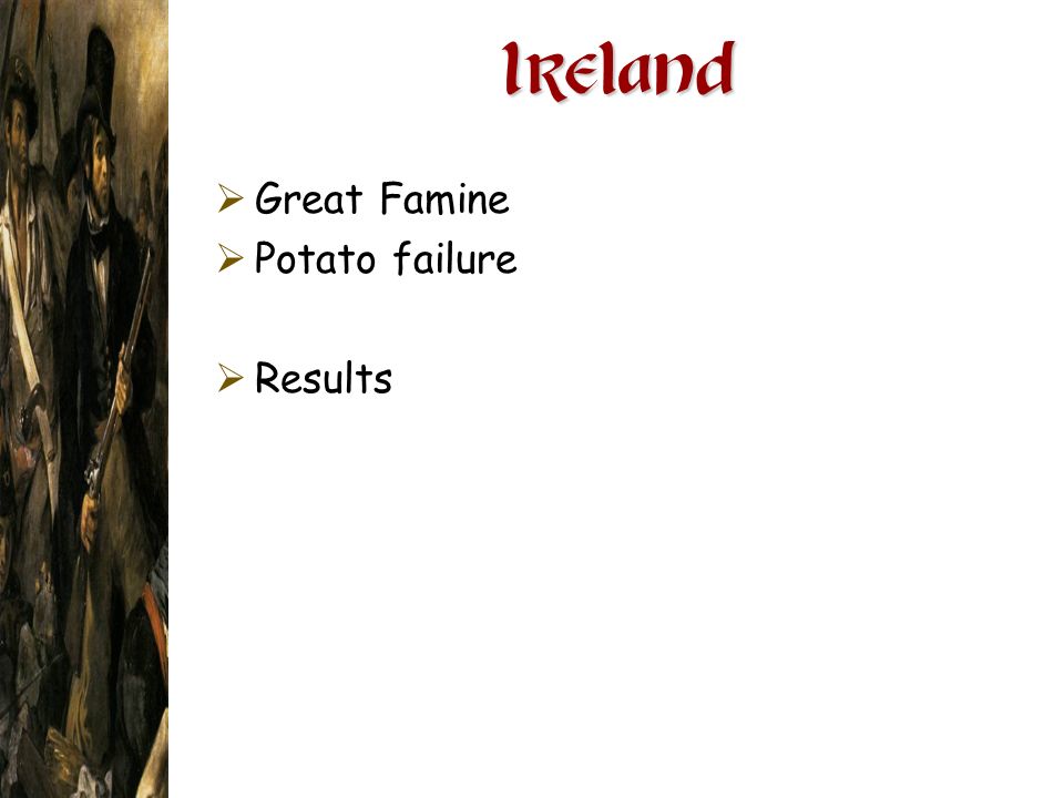 Ireland Great Famine Potato failure Results