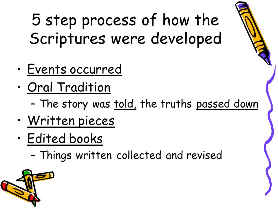 5 step process of how the Scriptures were developed