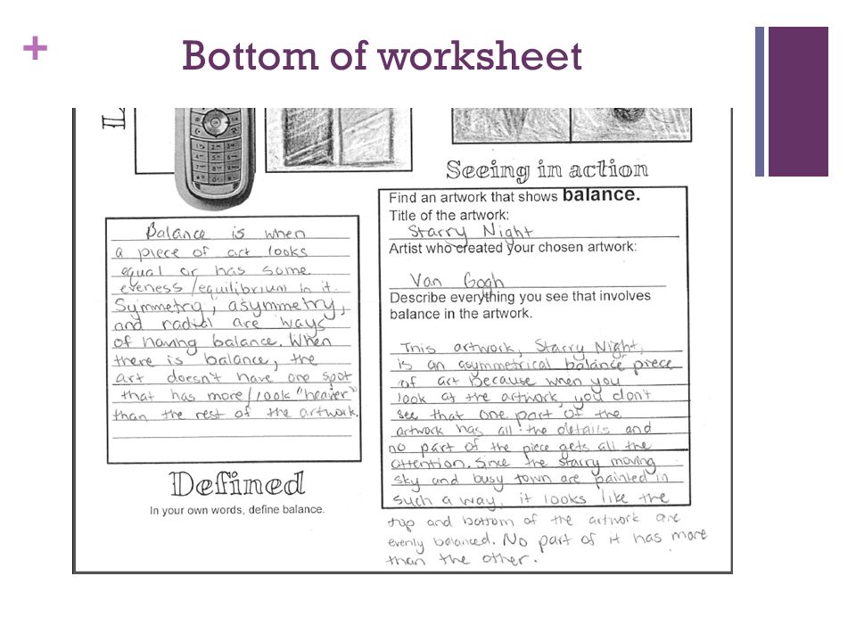Bottom of worksheet