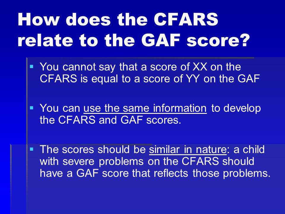 Gaf Score Chart