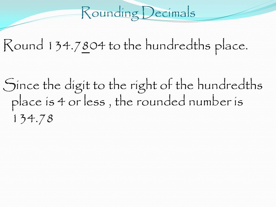 Rounding Decimals