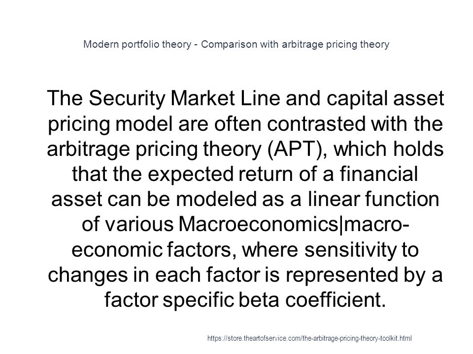 Modern portfolio theory - Comparison with arbitrage pricing theory