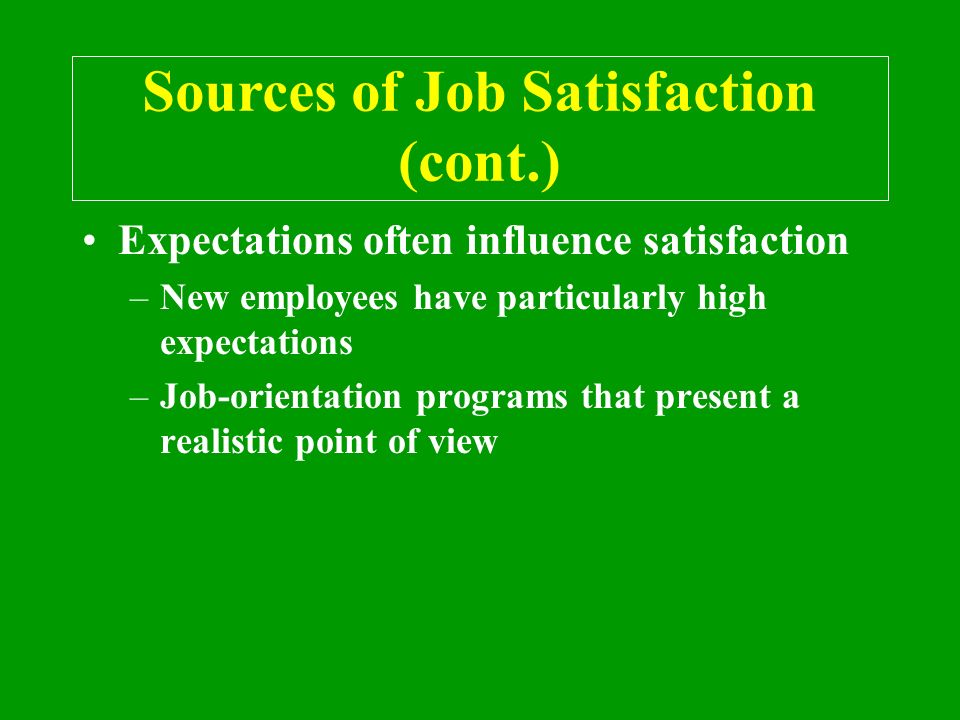 sources of job satisfaction for employees