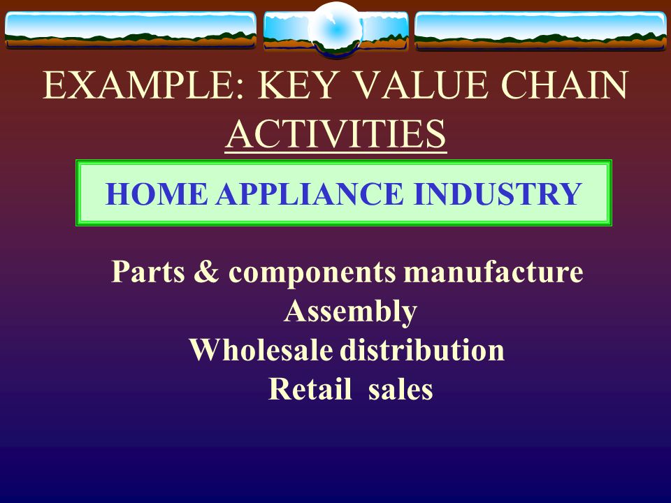 EXAMPLE: KEY VALUE CHAIN ACTIVITIES