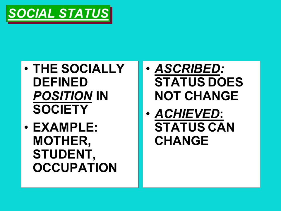examples of achieved status in sociology
