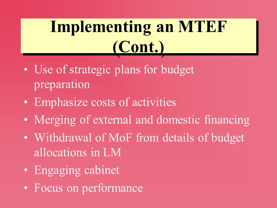 Implementing an MTEF (Cont.)