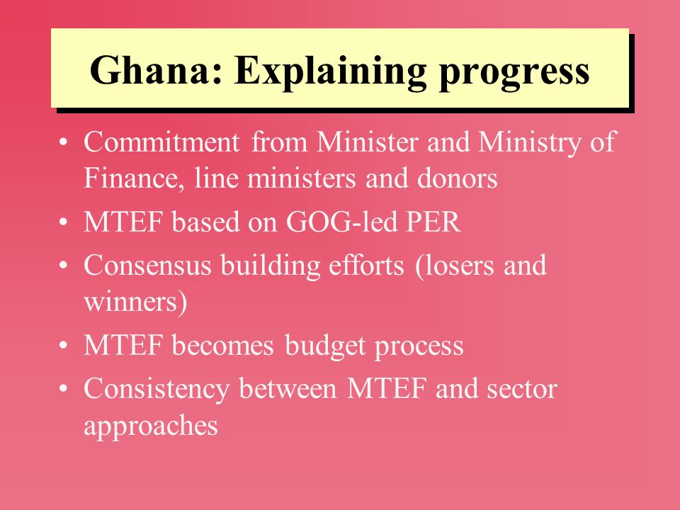 Ghana: Explaining progress