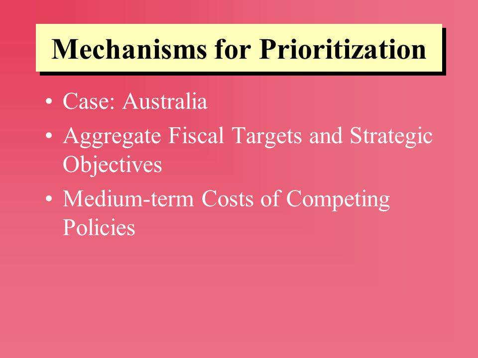 Mechanisms for Prioritization