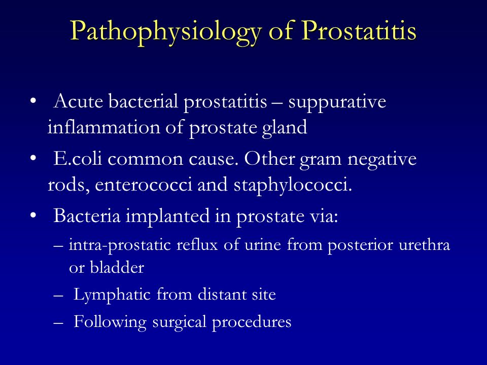 prostatitis patogenezis és kezelés