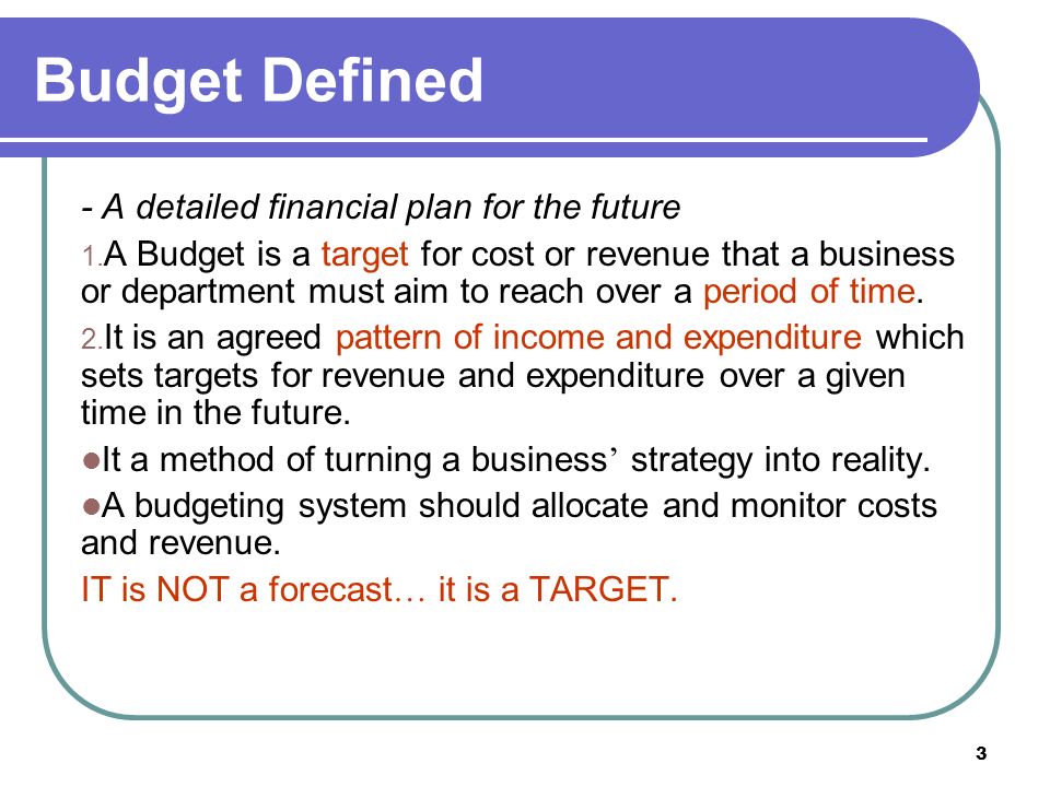 revenue budget definition