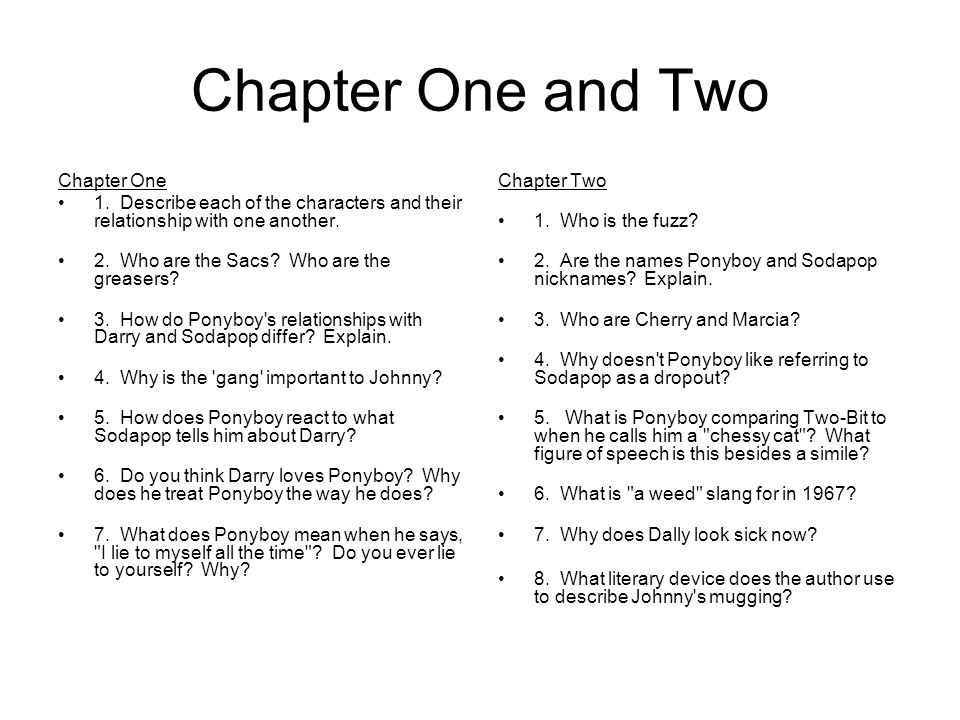 The Outsiders Chapter 2, Summary, Characters & Setting - Video & Lesson Transcript