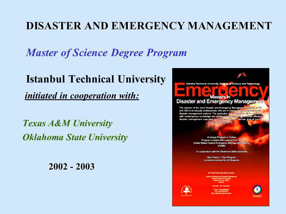 Istanbul Technical University Disaster Management Center Ppt Video Online Download