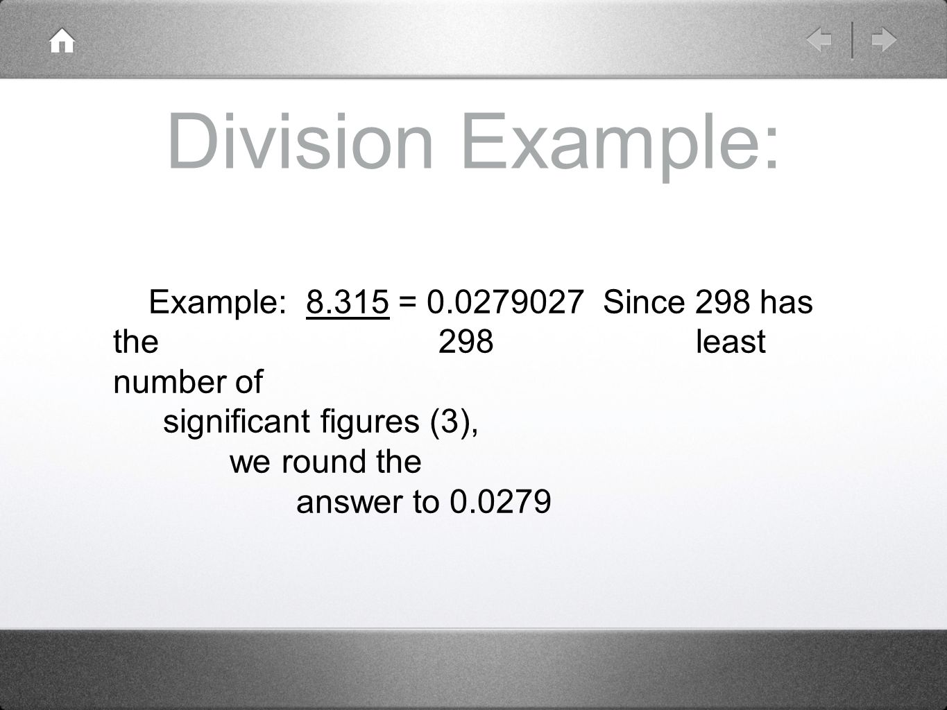 Division Example: