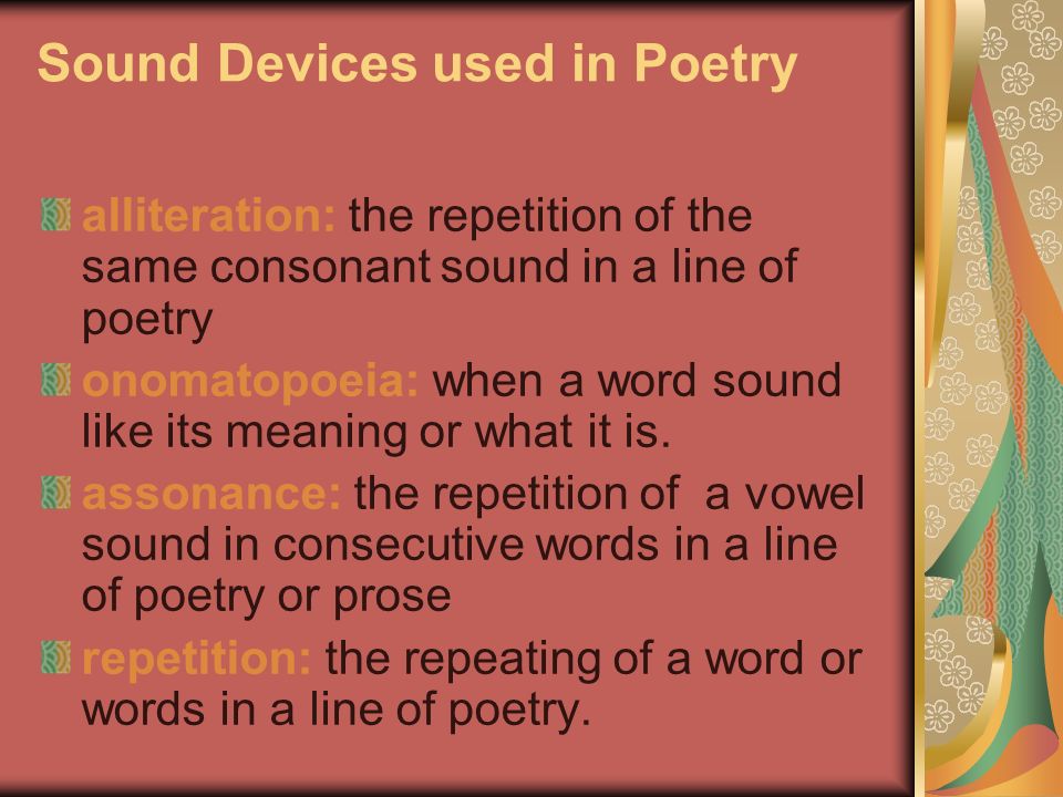 Sound Devices used in Poetry