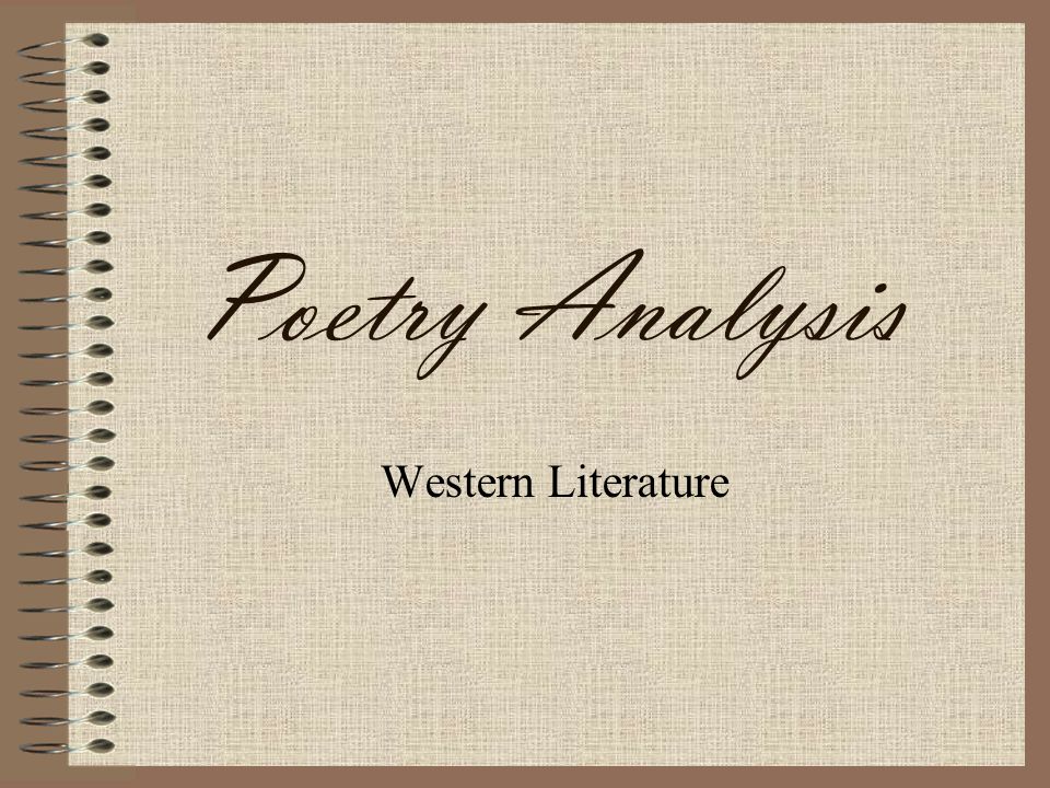 Poetry Analysis Western Literature
