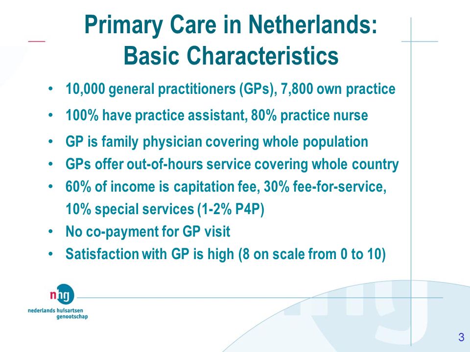 Primary Care in Netherlands: Basic Characteristics